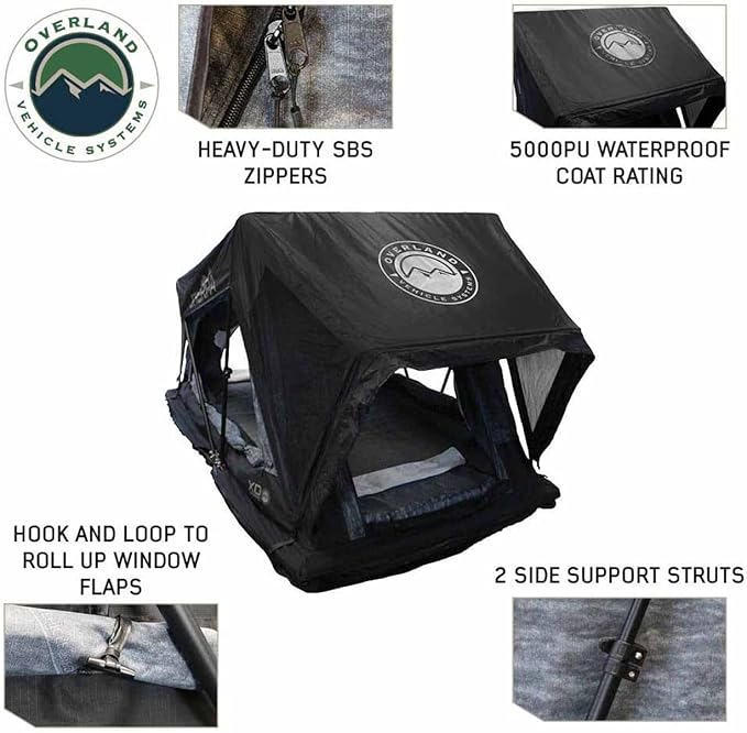 Overland Vehicle Systems XD Sherpa Soft Shell Aluminum Hard Shell Hybrid Roof Top Tent with