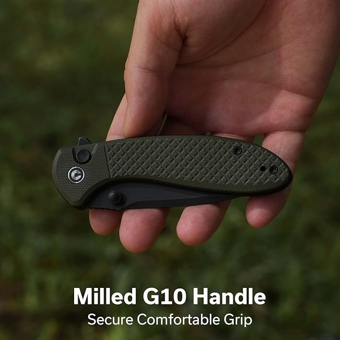 CIVIVI Faeger Pocket Folding Knife for EDC, 2.98" Swedish 14C28N Blade G10 Handle, Reversible Clip