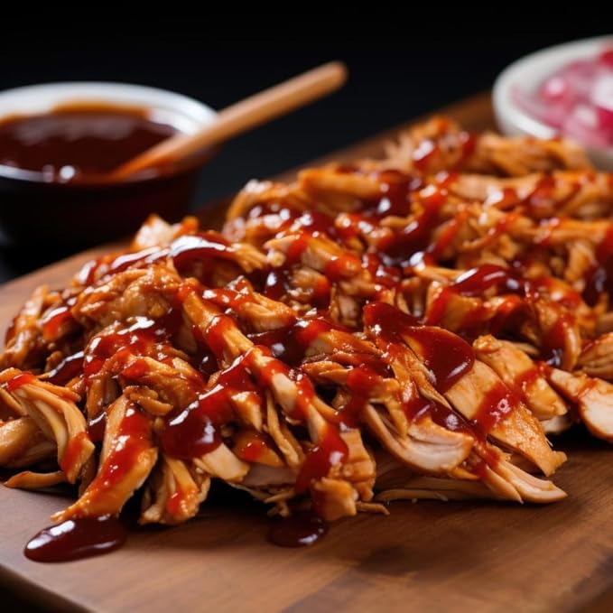 Old Hacienda BBQ Flavored Chicken | 100% Shredded Seasoned Chicken with Sauce | Fully Cooked &