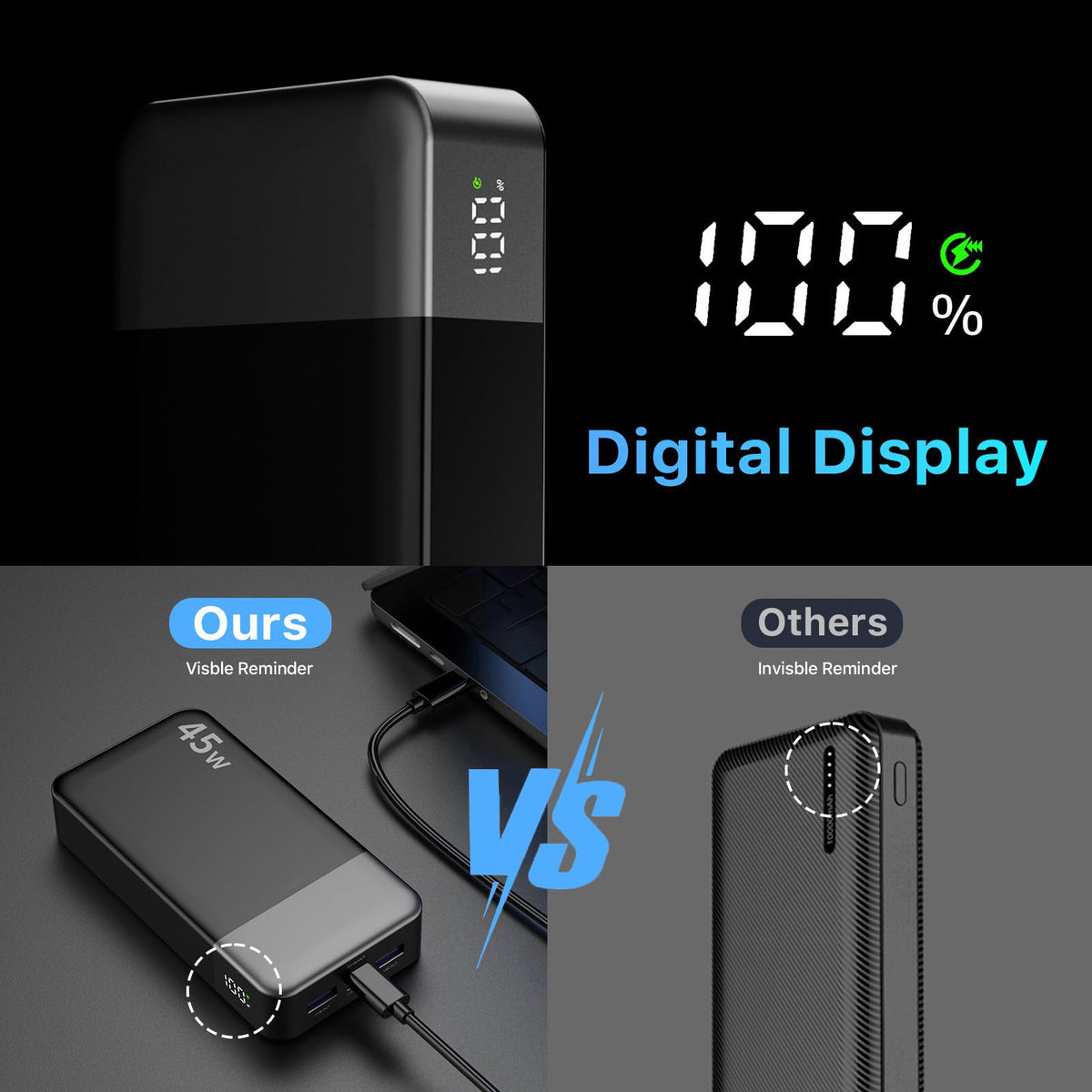 NOBIS Portable Power Bank - 45W, 20000mAh - product view 6