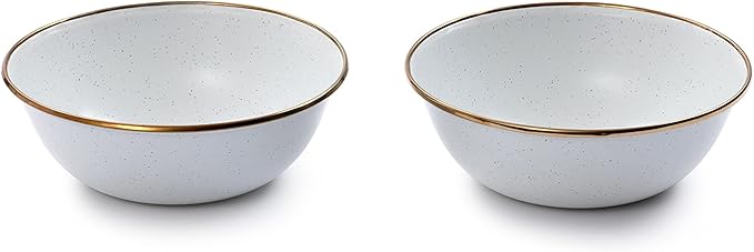 Barebones Enamel Bowl Set - Dish Set of 2 Bowls - Enamelware Set for Camping and Everyday Use