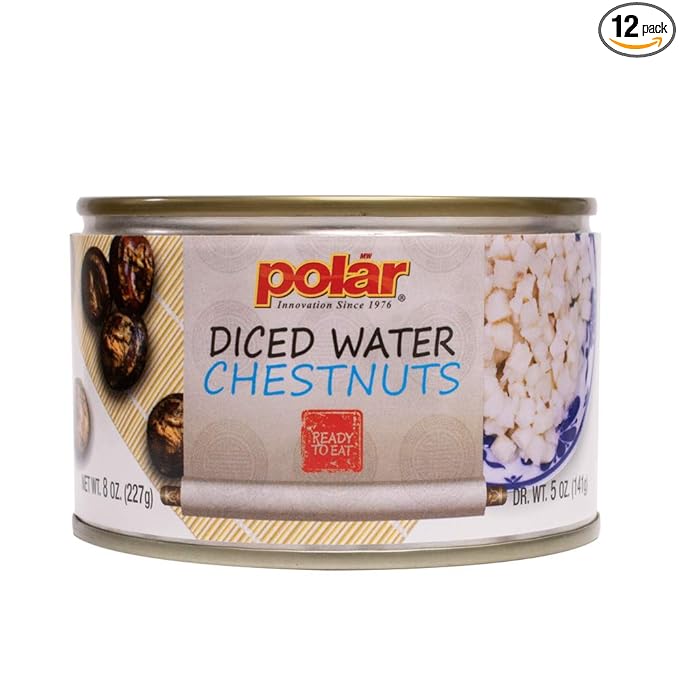 MW Polar Canned Vegetables Water Chestnuts, Diced, 8 Ounce, (Pack of 12