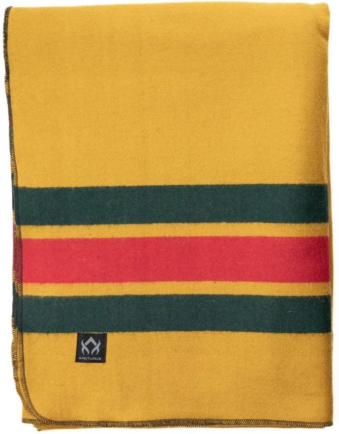 Arcturus Rainier Wool Blanket - 4.5lbs Warm, Heavy, Washable, Large | Great for Camping, Outdoors
