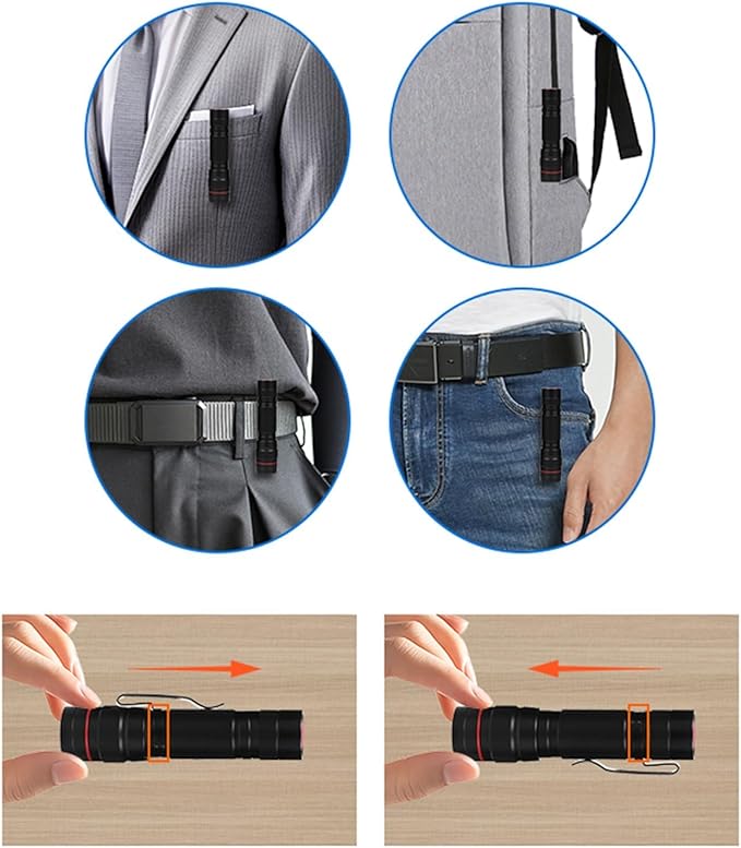 6 Pack Small Mini LED Flashlight, Single Mode Zoomable Flashlights AA Battery Powerful Flashlights
