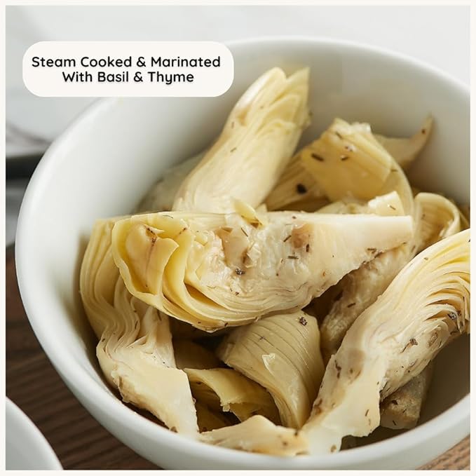 POSHI Artichoke Hearts with Basil and Thyme – Ready-to-Eat Snack Pack – Vegan, Keto, Low Carb