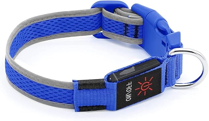 YFbrite Light up Dog Collar, USB Rechargeable LED Puppy Collar Super Bright Adjustable Glowing Dog