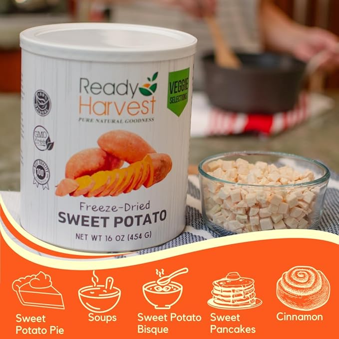 Ready Harvest Freeze Dried Food - Sweet Potatoes | Emergency Food | Pantry Staples | #10 Can |