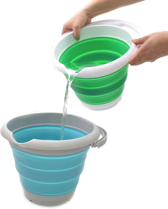 SAMMART 5L / 1.32 Gallon Collapsible Plastic Bucket - Foldable Round Tub - Portable Fishing Water