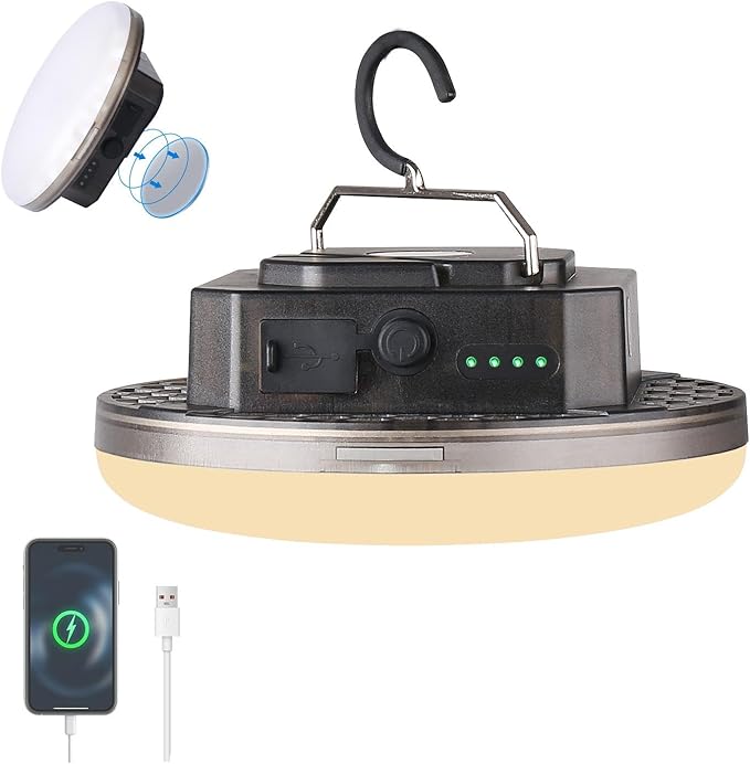 Transparent Portable Rechargeable LED Camping Lights,Waterproof Outdoor Light with 5000Lm,Super