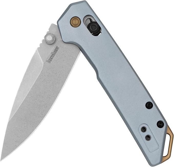 Kershaw Mini Iridium Folding Pocket Knife, 3 inch D2 Steel Blade, DuraLock, Aluminum Handle