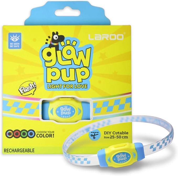 LaRoo LED Light Up Dog Collar, Multi-Color Glowing Safety Pet Collar, Rechargeable Night Visibility