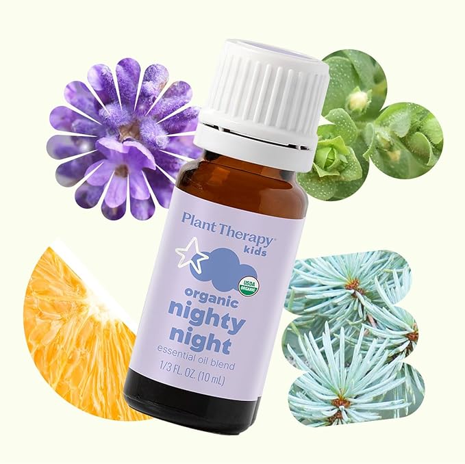Plant Therapy KidSafe Organic Nighty Night Essential Oil Blend for Sleep 10 mL (1/3 oz) 100% Pure