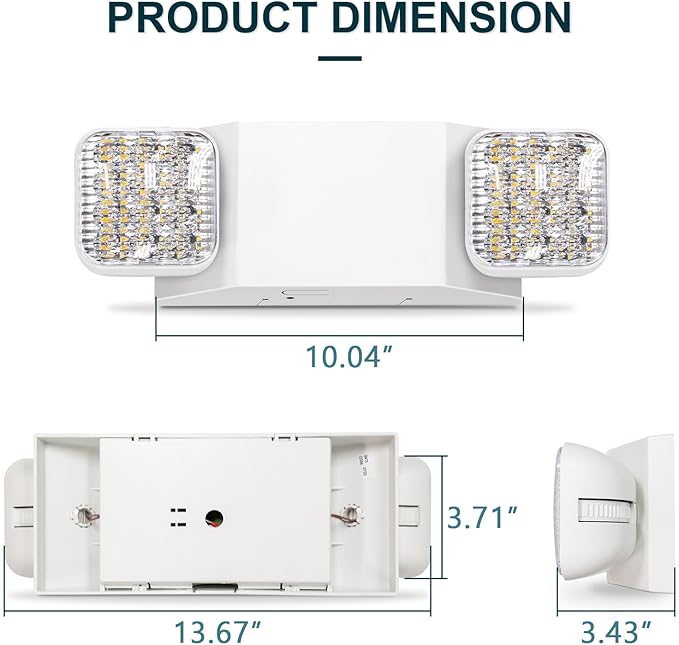 LED Emergency Lights, Commercial Emergency Lights for Business, Power Outages, Offices, with Backup