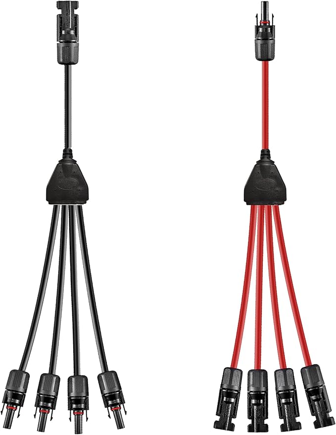 Y Solar Connector 1 to 4 Solar Y Branch Parallel Cable,Solar 1-4 Male Female Connector