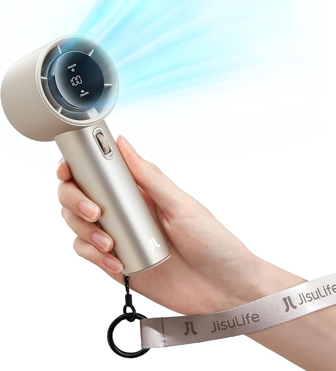 JISULIFE Handheld Fan Pro Series - Extreme Cooling Output: 1-100 Speed Scroll Wheel, Metal Body