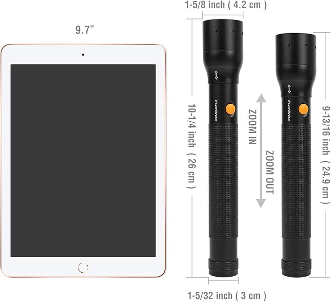 EverBrite Ultra Bright Tactical Flashlight, 900 Lumen Zoomable Adjustable Focus, 3 Light Modes