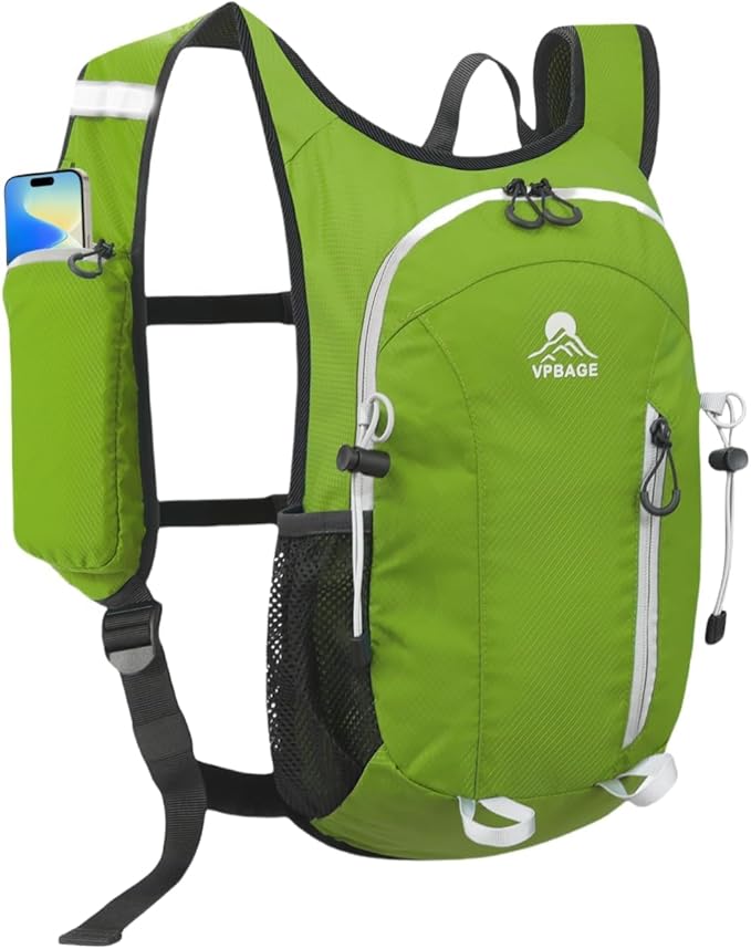 Small Hiking Backpack with Front Phone Holder, Packable Back pack with Chest and Waist Strap