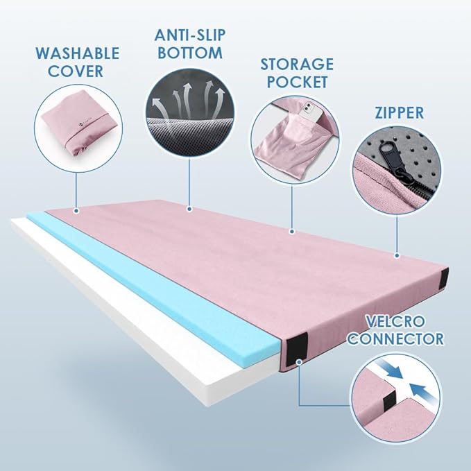 KingChii CertiPUR-US Memory Foam Camping Mattress, Portable Roll Up Travel Car Camping Mattress