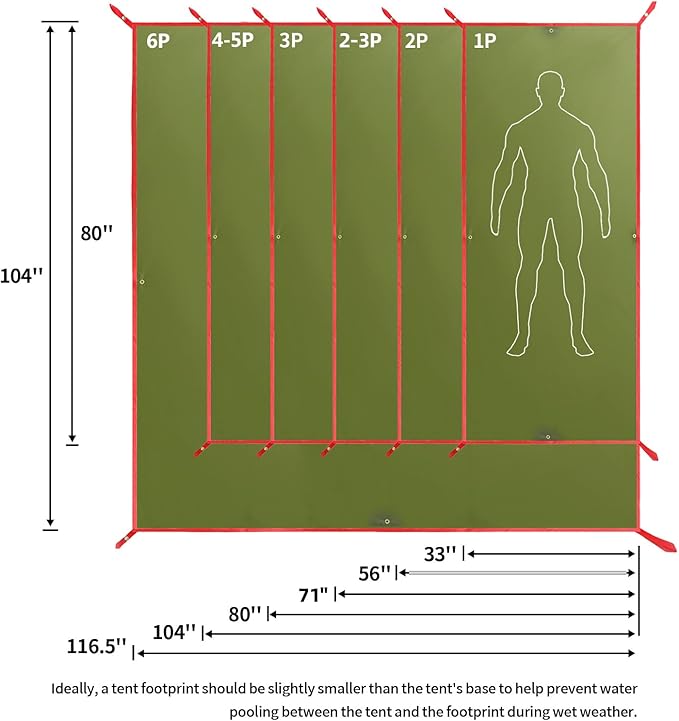 Frelaxy Tent Footprint, Waterproof Camping Tarp, Durable Tent Floor to Elevate Your Camping