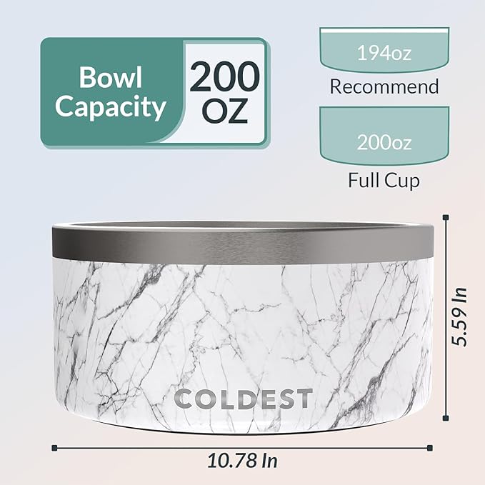 Coldest Dog Bowl - Anti Rust Metal, Non Slip, 3 Layers Insulated Stainless Steel Dog Bowls - Spill