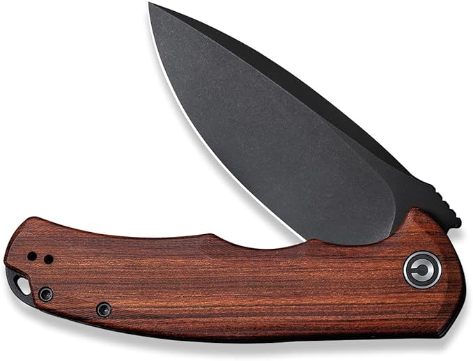 CIVIVI Folding Pocket Knife- Praxis Flipper Liner Lock Knife, 3.75" Black Stonewashed Blade with