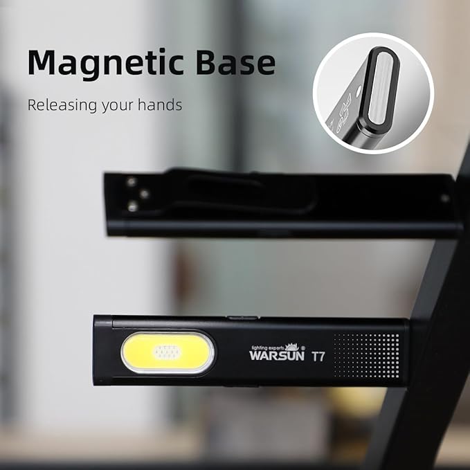 WARSUN Compact Multi-Mode Pocket LED Flashlight - 675LM, USB-C Rechargeable, IPX4, Dual Material