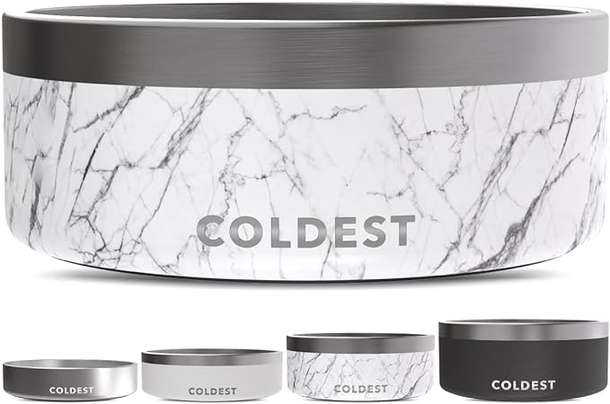 Coldest Dog Bowl - Anti Rust Metal, Non Slip, 3 Layers Insulated Stainless Steel Dog Bowls - Spill