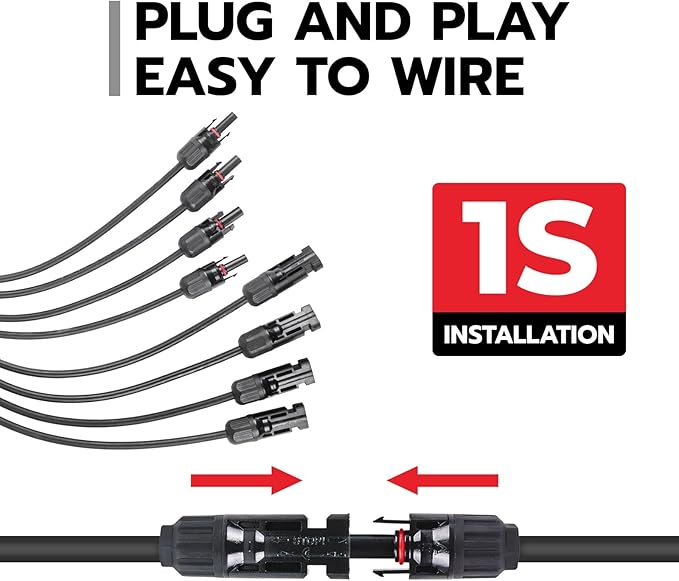Solar Panel Connectors Y Branch 1 to 4,30A 1000V Solar Parallel Connector for Solar