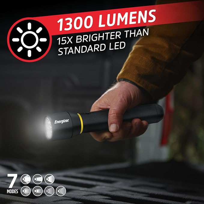 Energizer LED Flashlight Vision PRO, Ultra Bright 1000+ Lumens, IPX4 Water Resistant