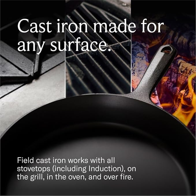 Field Company 13.37 Inch (Extra Large) Cast Iron Skillet – No.12, Perfect for 6-8 Servings