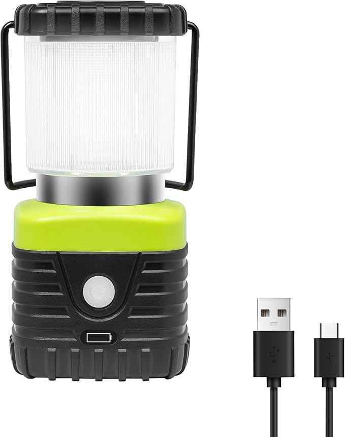 1PCS 6500K White Light LED Camping Lantern Rechargeable 1000LM, 4500mAh Power Bank, Flashlight for