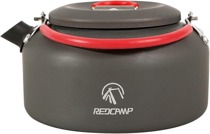 REDCAMP 0.8L Mini Outdoor Camping Kettle, Aluminum Water Pot with Carrying Bag, Compact Lightweight
