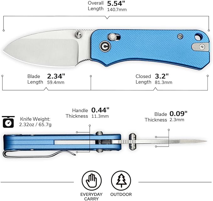 CIVIVI Small Pocket Knife for EDC, Baby Banter 2 Crossbar Lock folding Knife with 2.34" Nitro-V