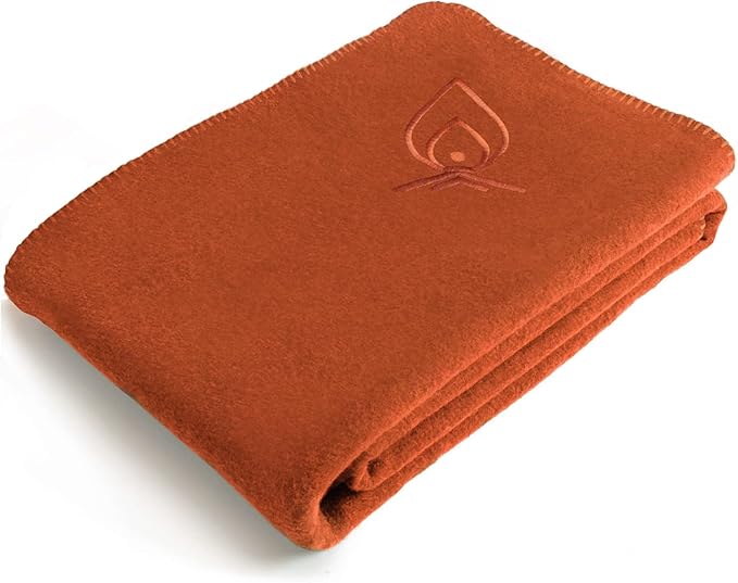 Texas Bushcraft Merino Wool Blanket for Camping Hiking and Backpacking – Water Fire Resistant Camp