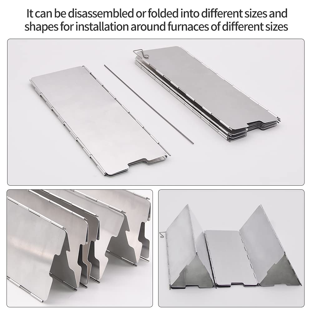 16 Plates Aluminum Stove Windshield with Drawstring Bag
