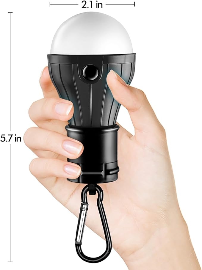 Portable LED Tent Lamp Emergency Lights with Hook, Hurricane Bulb Lantern Equipment for Camping