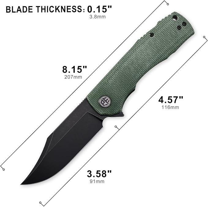 Petrified fish PFP03 Victor,3.58" K110 Satin Blade,140g Micarta Handel Flipper Liner lock Folding