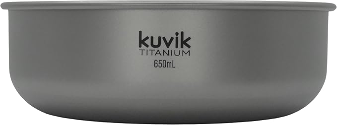 Kuvik Titanium Bowl 650ml (22 oz) - Ultralight and Compact Bowl for Backpacking, Camping, and