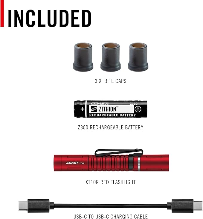 COAST XT10R 280 Lumen USB-C Rechargeable Pocket Flashlight/Penlight with TWIST FOCUS and Two-Way
