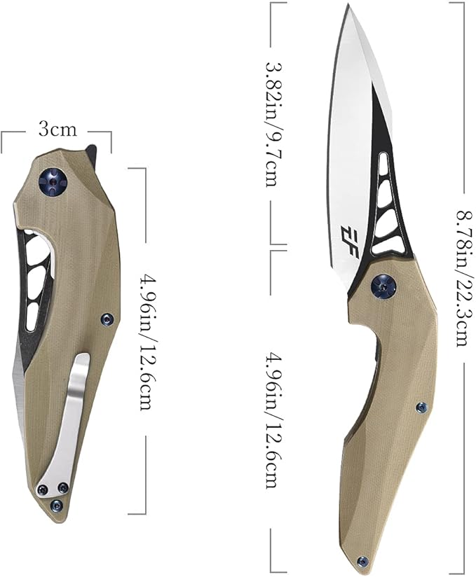 Eafengrow EF226 Folding Knives D2 Blade and G10 Handle Knife Outdoor Camping Hiking EDC Tools