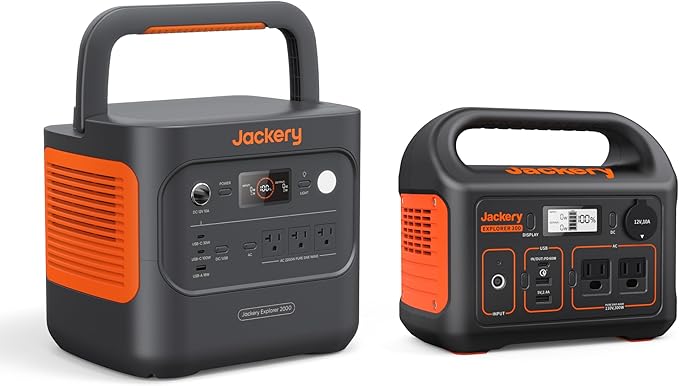 Jackery Explorer 2000 v2 Portable Power Station with Explorer 300, 2042Wh LiFePO4 Battery, 2200W