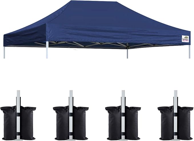 Eurmax USA Pop Up Canopy Top Gazebo Tent Cover Replacement Top Only,Bonus 4PC Pack Weight Bag