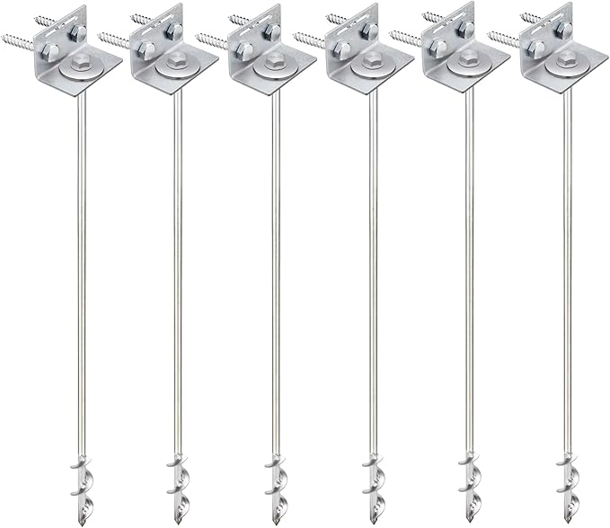 Ground Anchors Screw In - 24" Set of 4,6,8 with Brackets and Drill Bit - Earth Anchors - Mobile