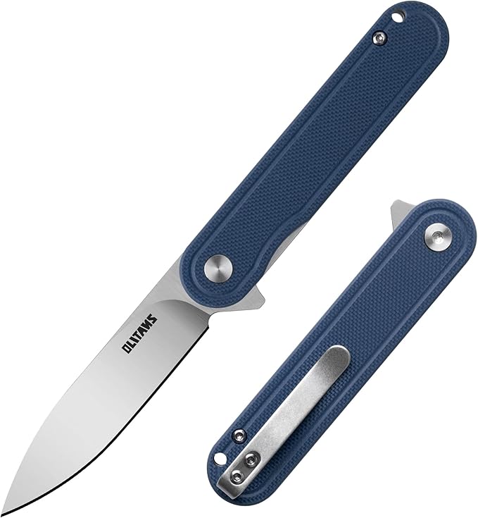 G040 Pocket Knife, 2.75'' D2 Steel Blade G10 handle, Small EDC Knife with Pocket Clip for Men