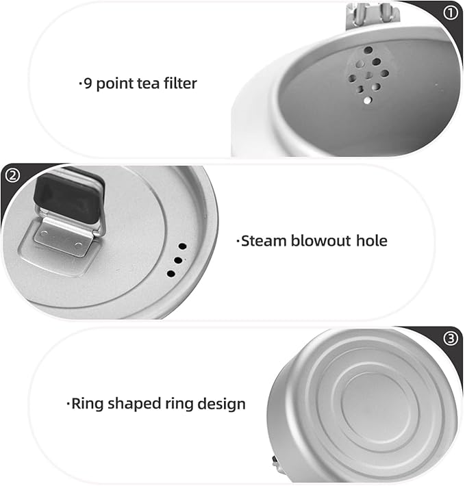 Camping Kettle Titanium Camp Tea Coffee Pot Portable Lightweight Tea Kettle Teapot Fast Heating