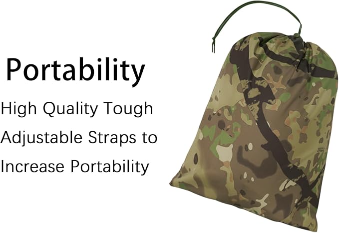 Poncho Liner Military Outdoor Camping Blanket for Travel, Beach, Grass, Picnic, Car Emergency