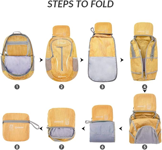 ZOMAKE 25L Ultra Lightweight Packable Backpack, Foldable Hiking Backpacks Water Resistant Small