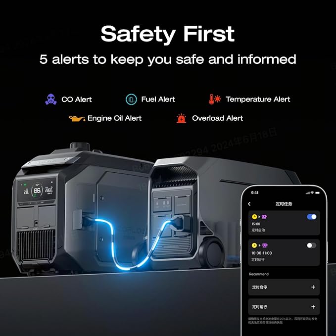 EF ECOFLOW 4096Wh Delta Pro 3 Power Station With 3200W Dual Fuel Generator GE305, Portable Backup