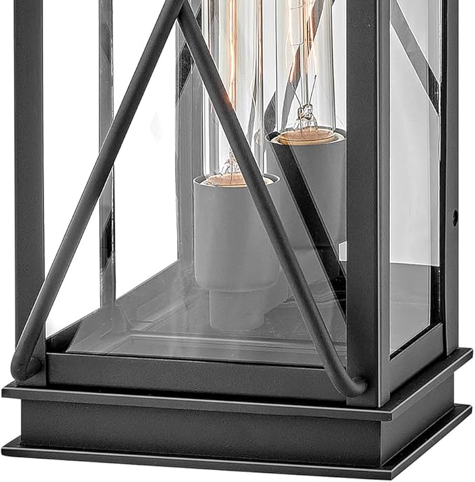Hinkley Montecito Medium Wall Mount Outdoor Lantern - Modern, 1-Light, Aluminum, Clear Glass