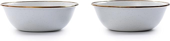 Barebones Enamel Bowl Set - Dish Set of 2 Bowls - Enamelware Set for Camping and Everyday Use